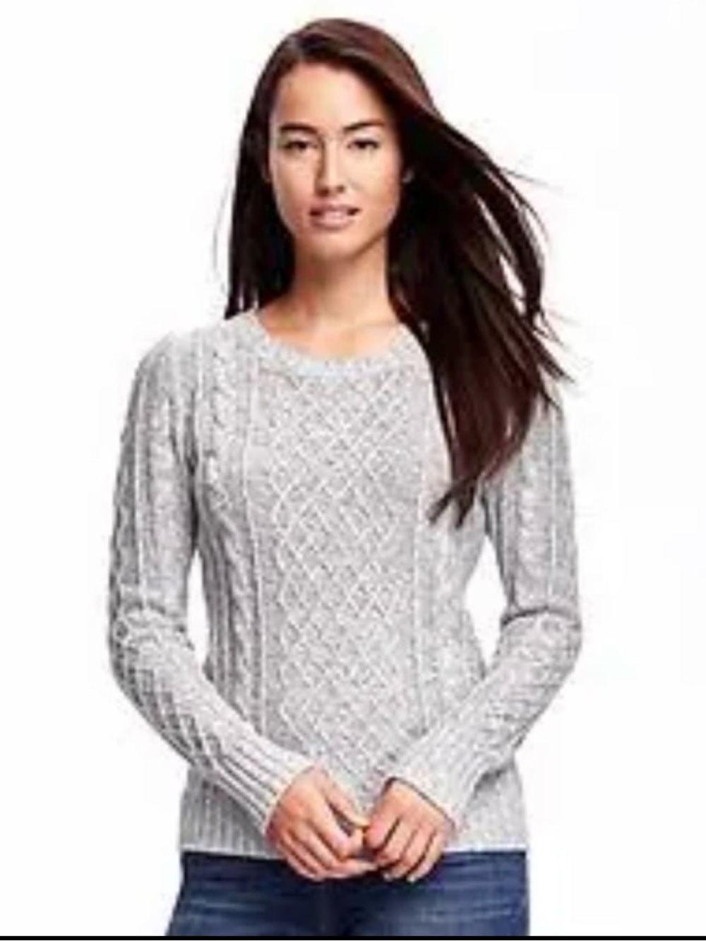 Gap grey cable knit sweater size extra small
